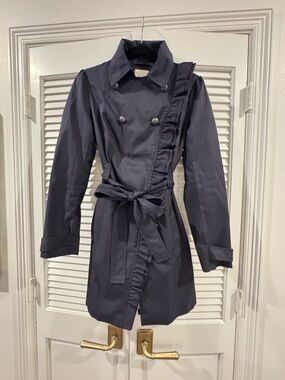 elevenses Navy Double-Breasted Utility Trench Coat
